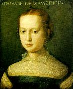 Agnolo Bronzino portratt av isabella di medici oil on canvas